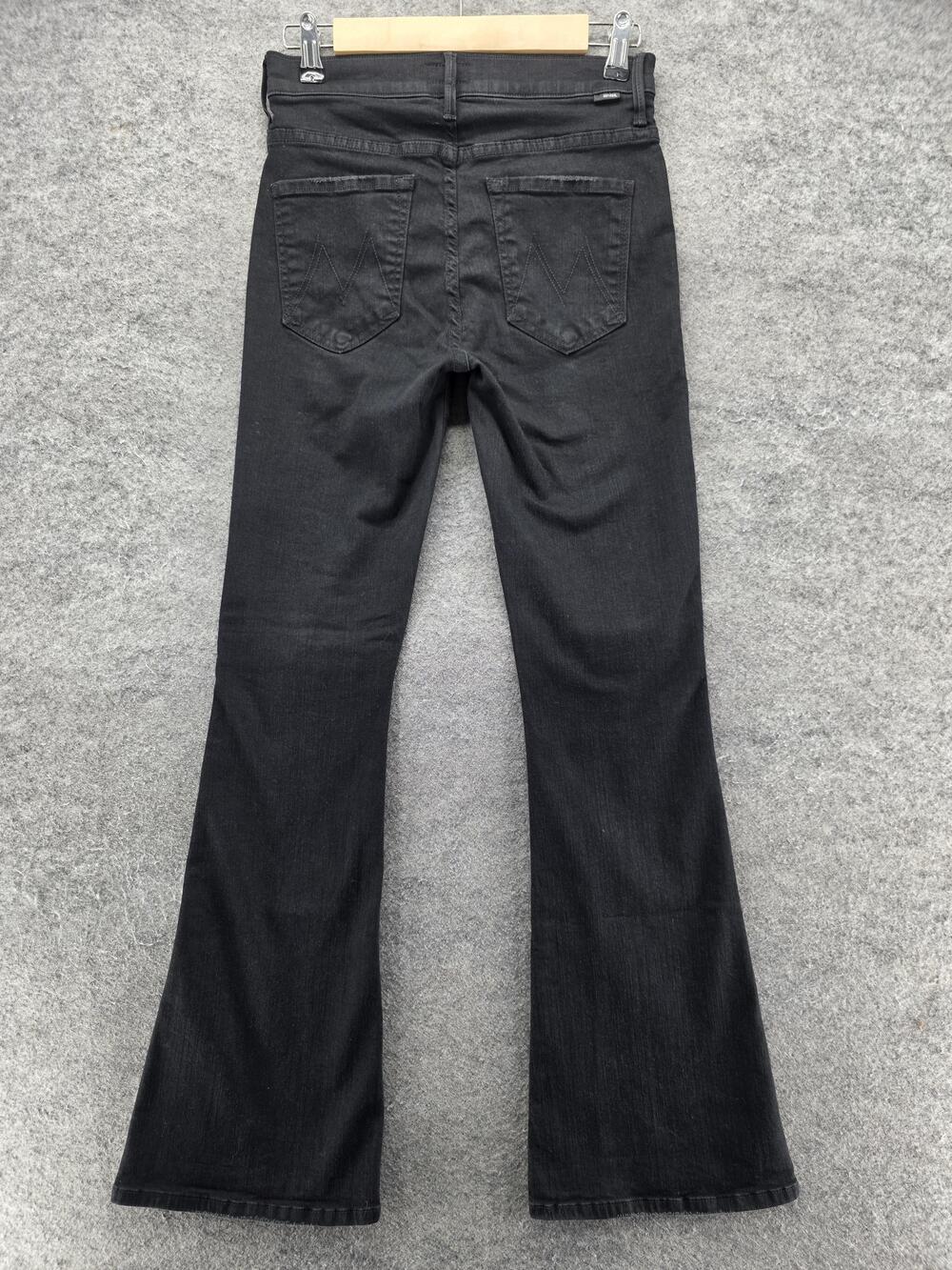 Mother Jeans Womens 26 Black Flared Slim Stretch Dark Wash Denim 32 Inseam - Picture 9 of 10